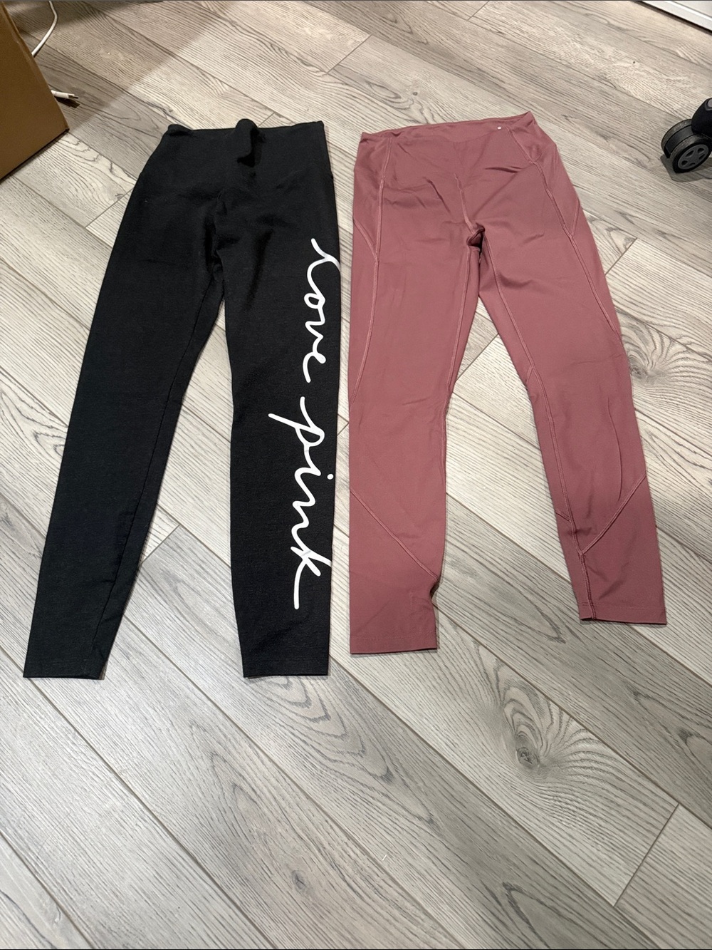 PINK Victoria's Secret Black & Mauve women’s ' Leggings Duo